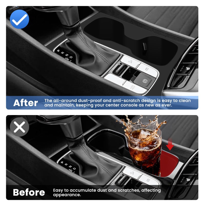 Autorder Silicone 2-in-1 Cup Holder for 2022-2026 Hyundai Santa Cruz Accessories Silicone Center Console CupHolder Insert with Gear Shift Panel Cover Dust & Scratch Resistant All-Around Protection - Image 3
