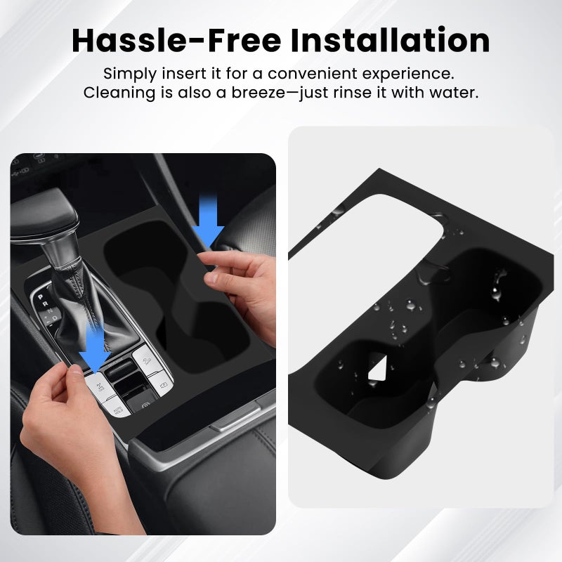 Autorder Silicone 2-in-1 Cup Holder for 2022-2026 Hyundai Santa Cruz Accessories Silicone Center Console CupHolder Insert with Gear Shift Panel Cover Dust & Scratch Resistant All-Around Protection - Image 5