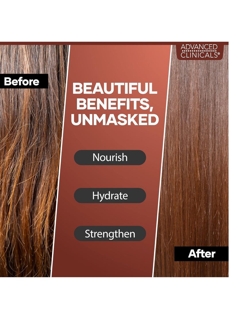 Advanced Clinicals Advanced Clinicals Castor Oil Conditioning Hair Mask Natural Detangler & Hair Treatment W/Jamaican Black Castor Oil, Coconut Oil, & Biotin Repair For Color Treated, Dry, Or Damaged Hair, 12 Fl Oz  - Image 4