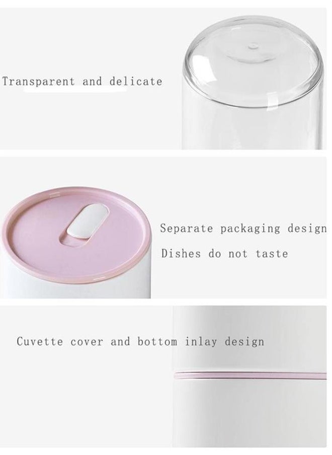Generic - 990ml round 3-layer pink lunch box with meal mat for office work or school - Image 1