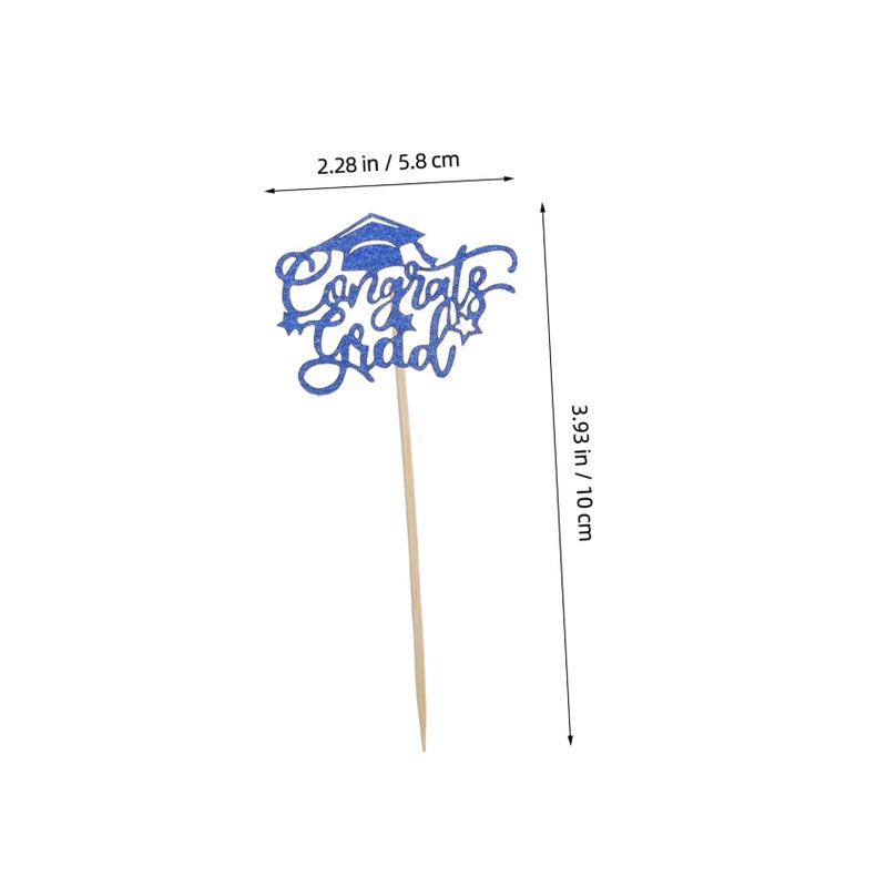 Graduation Cake Toppers 40pcs Class of Cupcake Picks Party Decorations - Image 3
