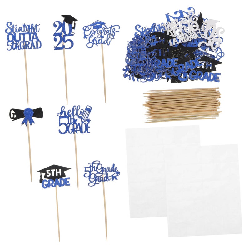 Graduation Cake Toppers 40pcs Class of Cupcake Picks Party Decorations - Image 2