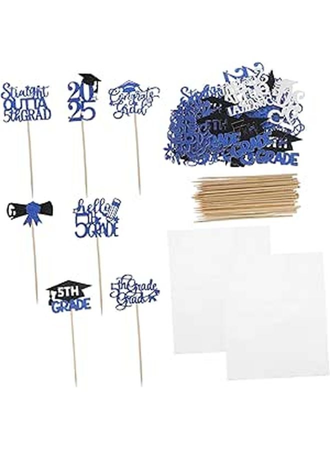 Graduation Cake Toppers 40pcs Class of Cupcake Picks Party Decorations - Image 1