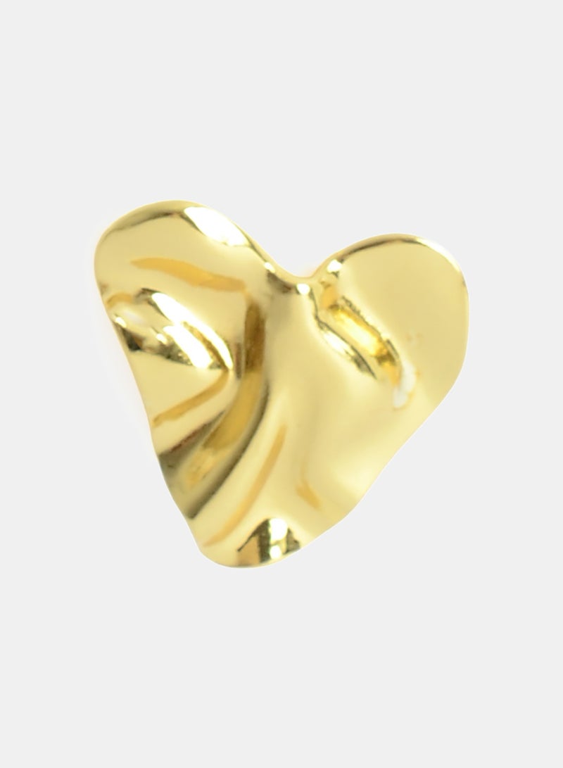 Akher el Ankoud Large Heart-Shaped Screw-In Hoop Earrings With Raised Designs And Irregular Edges - Image 2