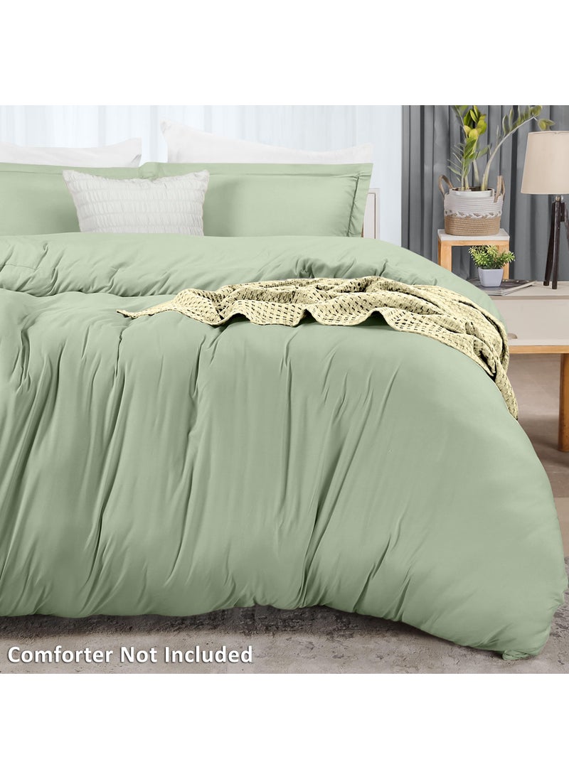 Utopia Bedding Utopia Bedding Duvet Cover Queen Size - 1 Duvet Cover with 2 Pillow Shams - 3 Pieces Bedding Duvet Cover with Zipper Closure - Soft Brushed Microfiber  90 X 90 Inches (Queen  Sage)  - Image 4