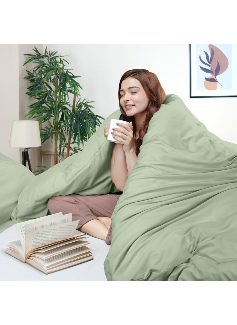Utopia Bedding Utopia Bedding Duvet Cover Queen Size - 1 Duvet Cover with 2 Pillow Shams - 3 Pieces Bedding Duvet Cover with Zipper Closure - Soft Brushed Microfiber  90 X 90 Inches (Queen  Sage)  - Image 3