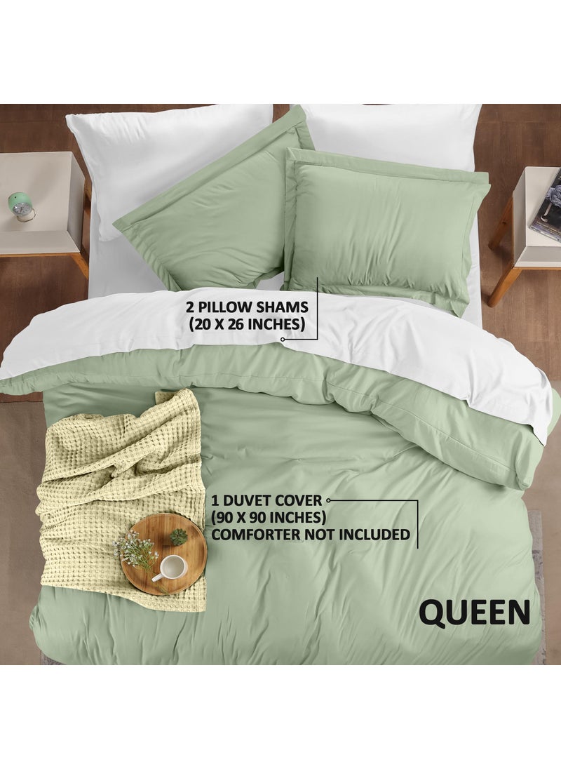 Utopia Bedding Utopia Bedding Duvet Cover Queen Size - 1 Duvet Cover with 2 Pillow Shams - 3 Pieces Bedding Duvet Cover with Zipper Closure - Soft Brushed Microfiber  90 X 90 Inches (Queen  Sage)  - Image 2