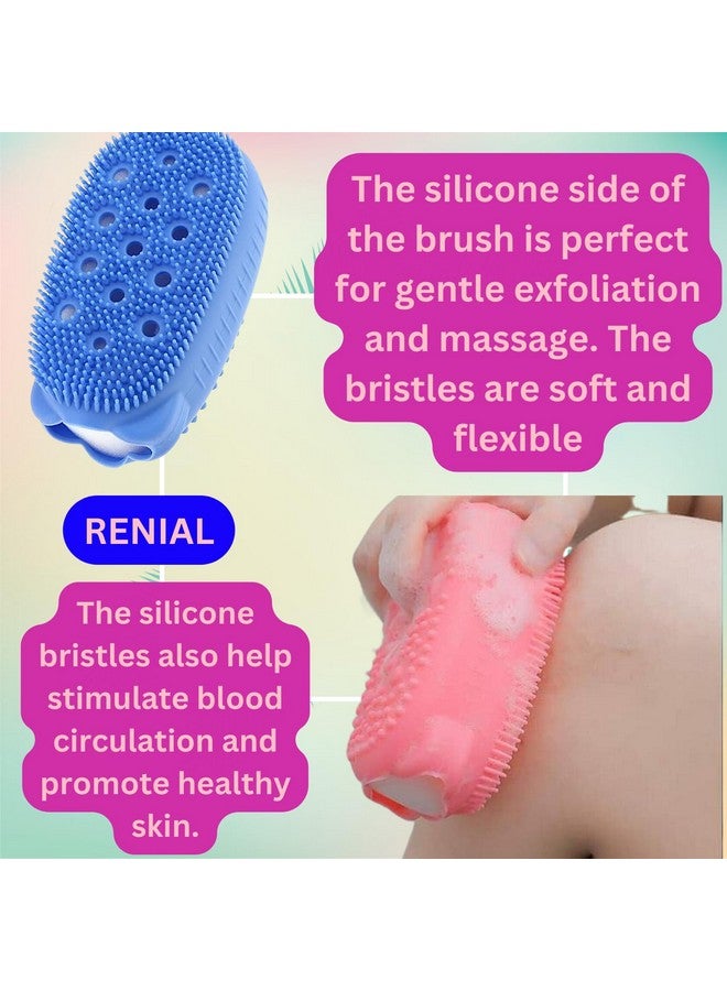 RENIAL® Silicone Body Brush - Soft Shower for Kids and Adults - Alternative to Traditional Back Scrubbers - Exfoliating Bath Scrubber (Pack of 1) - Image 3