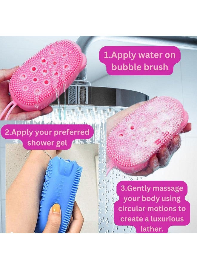 RENIAL® Silicone Body Brush - Soft Shower for Kids and Adults - Alternative to Traditional Back Scrubbers - Exfoliating Bath Scrubber (Pack of 1) - Image 4