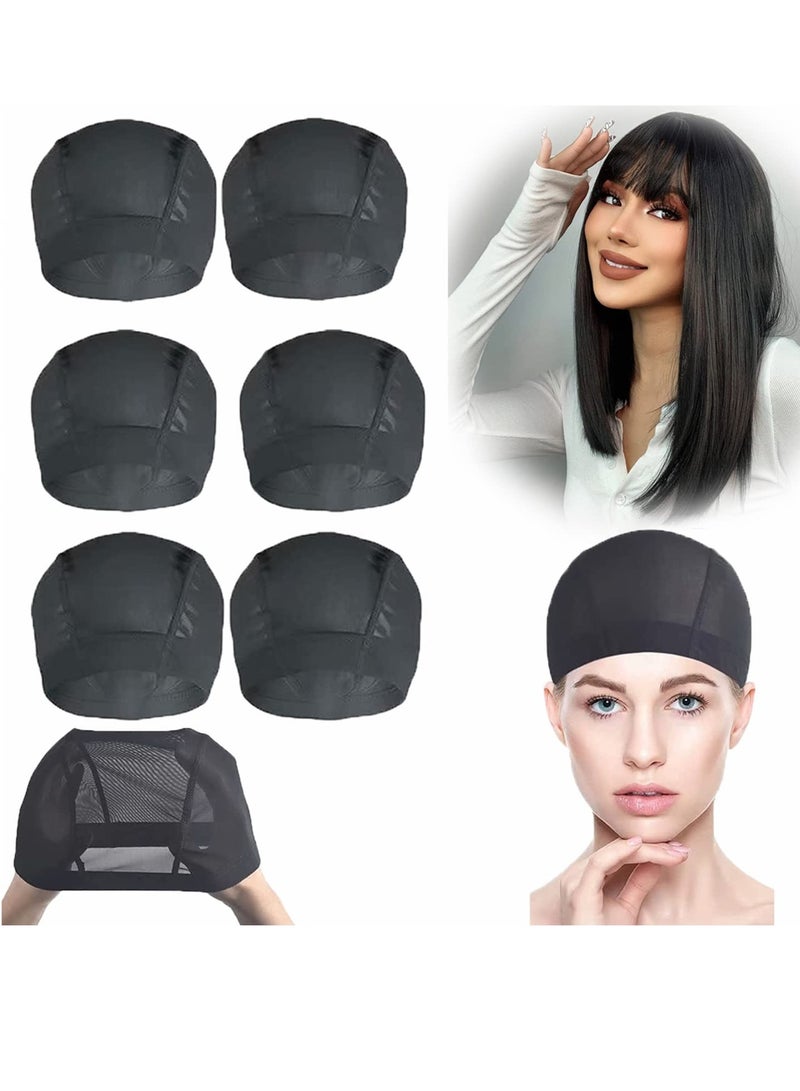 Wig Caps, Hair Styling Accessories, Stretchable Dome Mesh Women Lace Front, Black Cap Hairnets with Wide Elastic Band, Small Wigs - Image 1