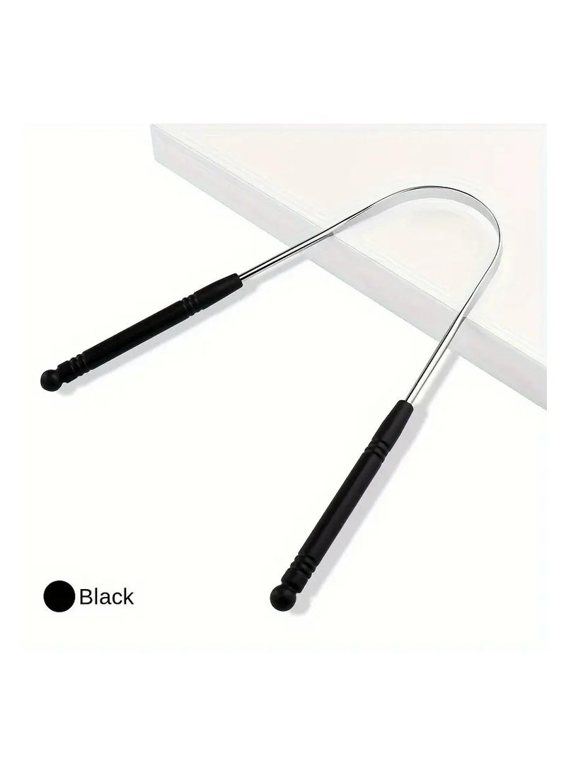 LANGMANNI 1pc Stainless Steel Tongue Scraper for Breath Freshening, Hypoallergenic Tongue Cleaner for Adults and Kids, Effective Oral Care Tool for Bad Breath Reduction  - Image 1
