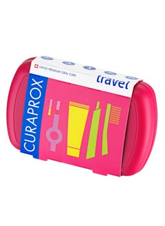 CURAPROX Curaprox مجموعة السفر أرجواني. تتضمن المجموعة فرشاة أسنان للسفر CS 5460، ومعجون أسنان بي يو 10 مل، وفرشاة إنتردينتال CPS prime 07، وCPS prime 09.  - Image 1