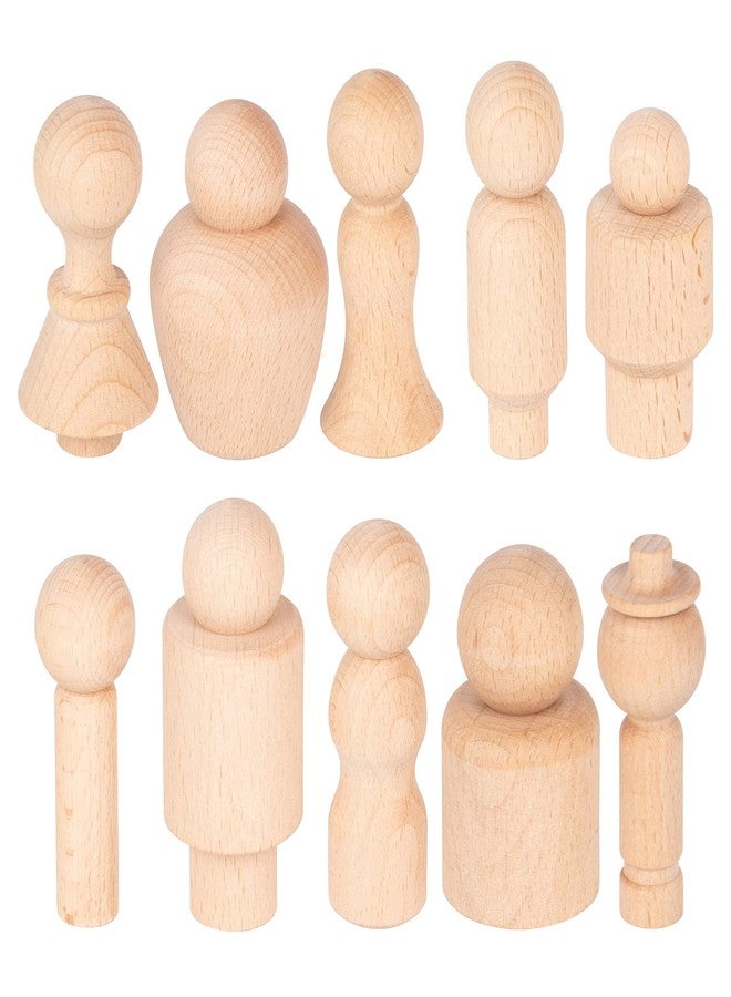 TickiT Wooden Community Figures - Set of 10 - For Ages 18m+ - Wooden Peg Dolls for Kids - 10 Different Shapes - Loose Parts Wooden Toys for Toddlers - Image 1