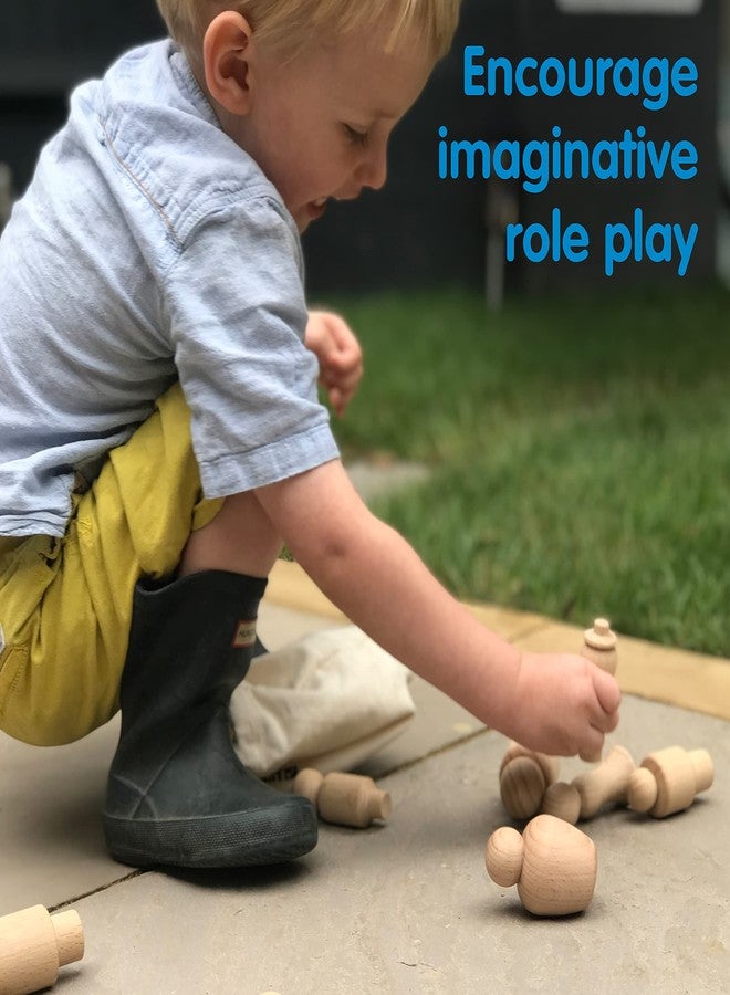 TickiT Wooden Community Figures - Set of 10 - For Ages 18m+ - Wooden Peg Dolls for Kids - 10 Different Shapes - Loose Parts Wooden Toys for Toddlers - Image 4