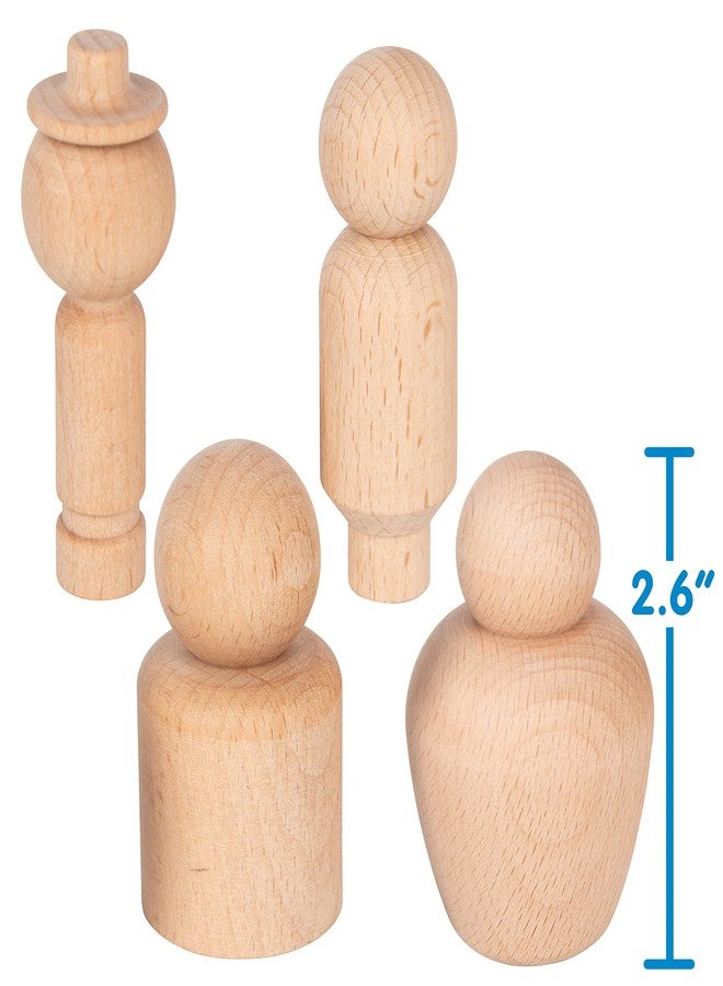 TickiT Wooden Community Figures - Set of 10 - For Ages 18m+ - Wooden Peg Dolls for Kids - 10 Different Shapes - Loose Parts Wooden Toys for Toddlers - Image 2