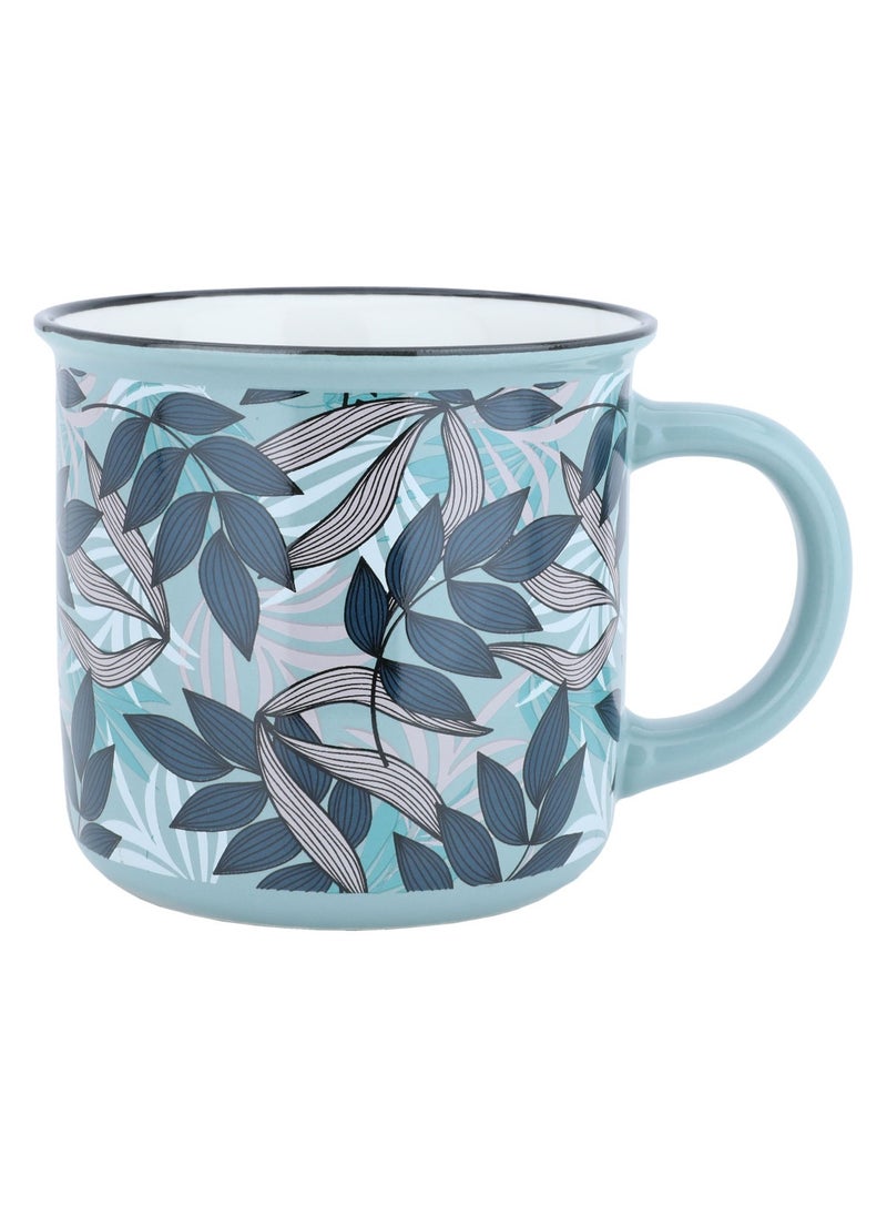 Alsaif Gallery Porcelain Mug with Cyan Handle with Pattern  - Image 1