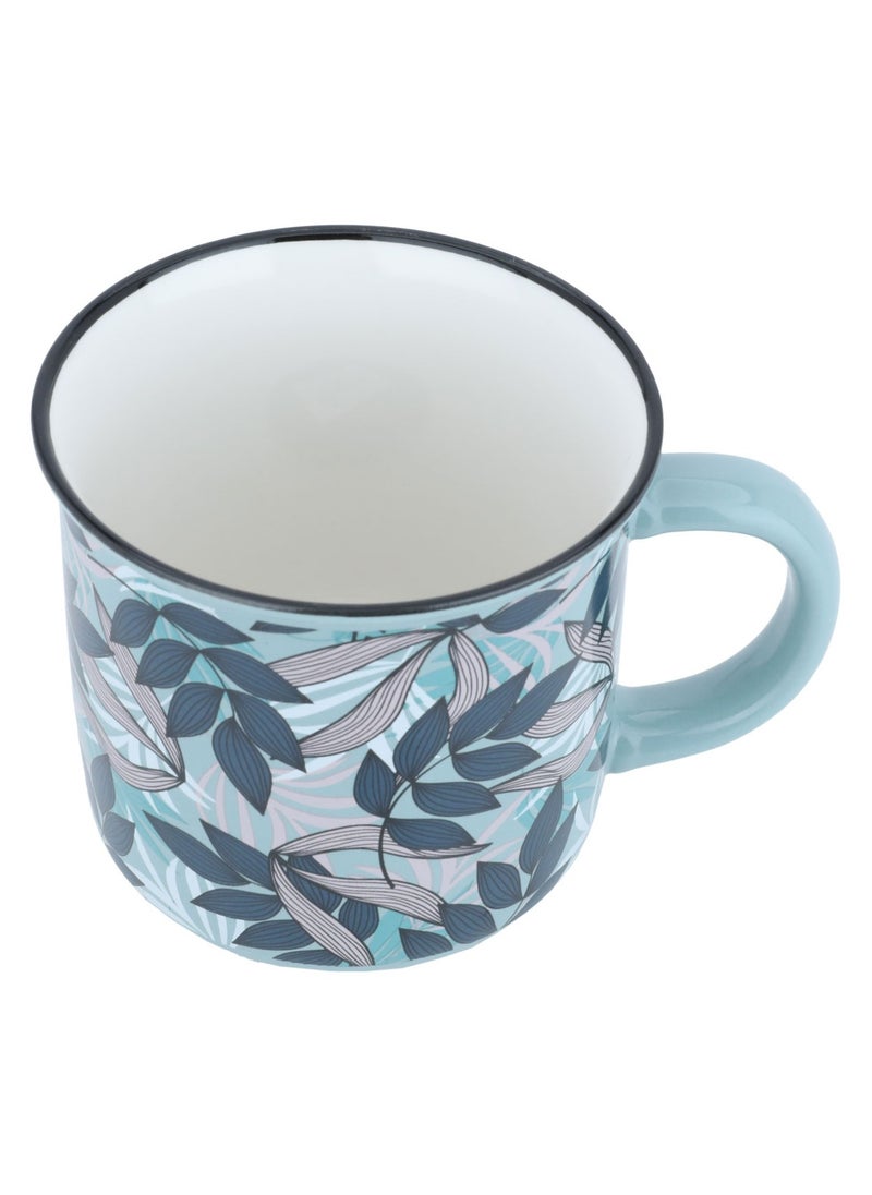 Alsaif Gallery Porcelain Mug with Cyan Handle with Pattern  - Image 2