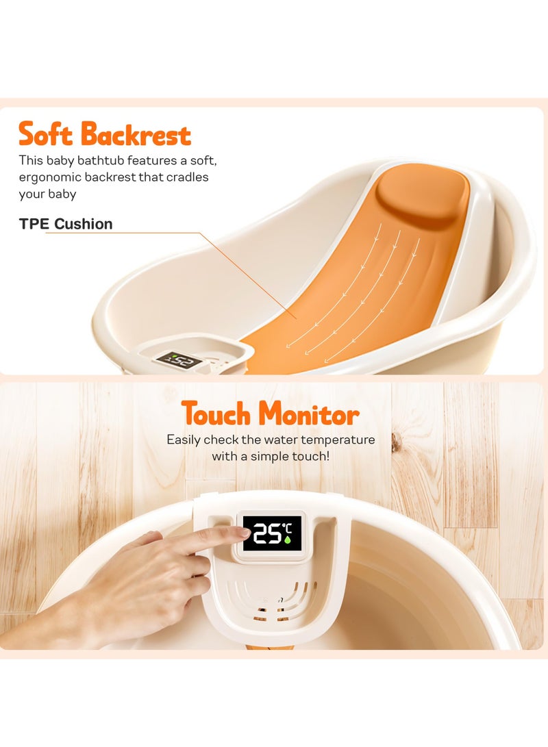 Baybee Baby Bath Tub for Kids, Baby Bath Seat Mini Swimming Pool, Kids Bather for Baby with Non-Slip Base, baby bath tub for kids 0 to 2 years (Orange) - Image 4