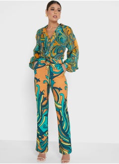 Kick Flare Printed Pants