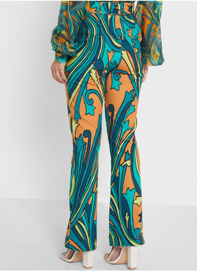 Never fully Dressed - Kick Flare Printed Pants - Image 1