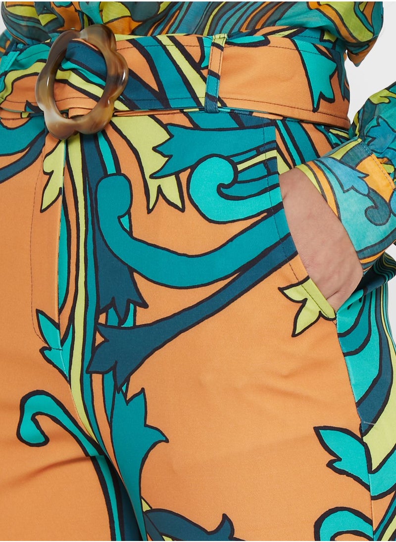 Never fully Dressed - Kick Flare Printed Pants - Image 1