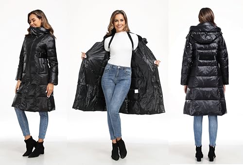 Avilego Long Down Jacket for Women Hooded Long Puffer Coat Duck Down Winter Coat Trendy Parka Jacket 2024 - Image 5