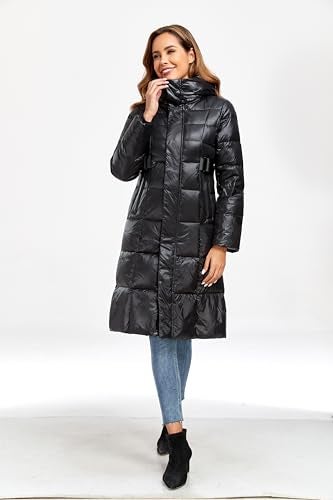 Avilego Long Down Jacket for Women Hooded Long Puffer Coat Duck Down Winter Coat Trendy Parka Jacket 2024 - Image 3