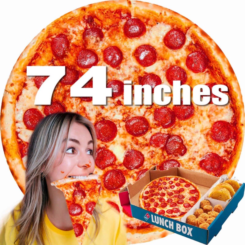 Acteb 74in Pepperoni Pizza Blanket White Elephant Gifts for Adults Useful Sausage Throw Blankets Women Men Party Cool Stuff Novelty Gag Soft Fleece Wrap - Image 1