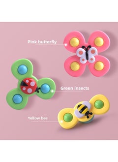 Sucker Insects Turn Music Flower Finger Spinning Top Fingertips Baby Bathroom Bath Children's Toys-Color:Insect Spinner—3-piece Set [bag] 0.2kg