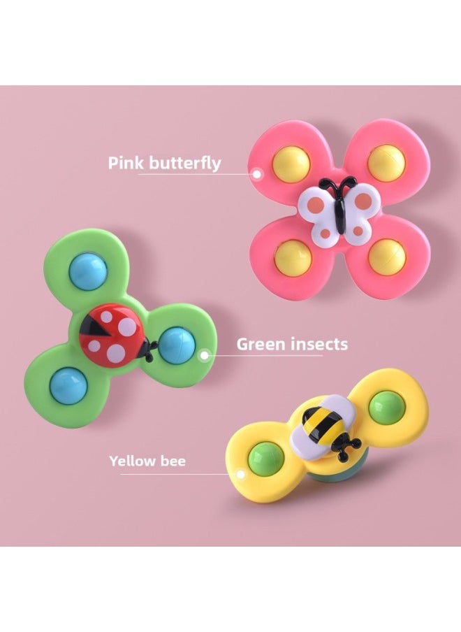 Generic - Sucker Insects Turn Music Flower Finger Spinning Top Fingertips Baby Bathroom Bath Children's Toys-Color:Insect Spinner—3-piece Set [bag] 0.2kg - Image 1