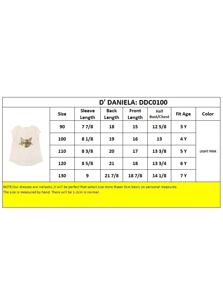 دىدانيالا D' Daniela - Meow Printed Sequins Casual T-shirt