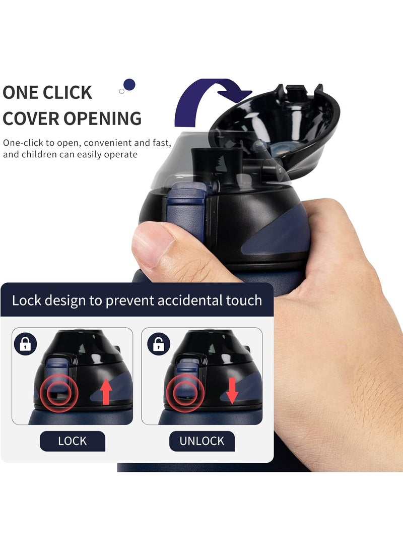 FjBottle زجاجة مياه Fjbottle معزولة بتفريغ الهواء سعة 1000 مل مع حقيبة؛ قارورة رياضية من الفولاذ المقاوم للصدأ بجدار مزدوج وفتحة واسعة، تحافظ على حرارة المشروبات (ساخنة أو باردة)؛ كوب حراري للسفر مانع للتسرب وخالٍ من مادة BPA، مناسب للرياضات الخارجية وركوب الدراجات. - Image 2