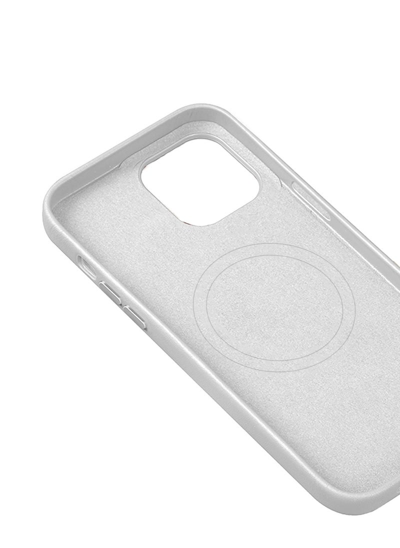 Wtech - Leather Magnetic Wireless Charging Case Original MagSafe Shockproof Case Cover For Apple iPhone 15 2023 Luxury White - Image 1