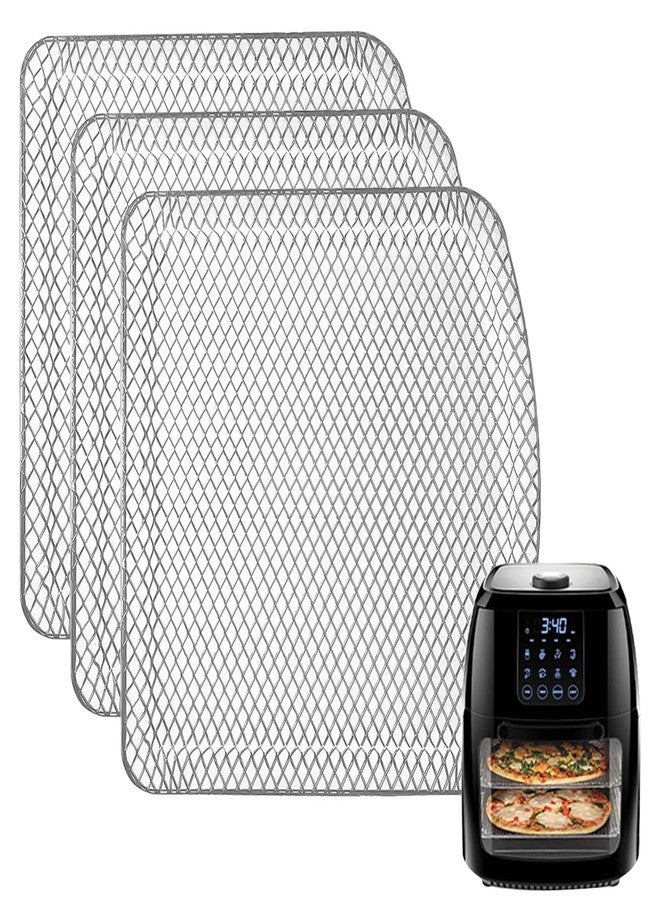 GWY Air Fryer Dehydrator Rack 3 PCS for Chefman 6.3QT 4-In-1 Digital Air Fryer Oven, 9.53''× 9.53''× 0.59'' Steel Air Fryer Plate Replacement Parts wire Rack - Image 1