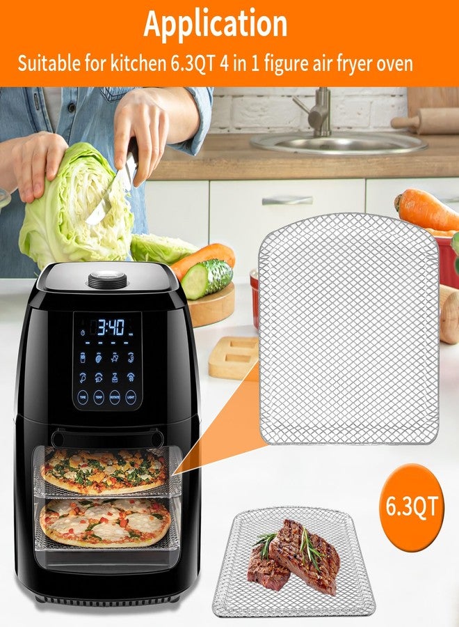 GWY Air Fryer Dehydrator Rack 3 PCS for Chefman 6.3QT 4-In-1 Digital Air Fryer Oven, 9.53''× 9.53''× 0.59'' Steel Air Fryer Plate Replacement Parts wire Rack - Image 3