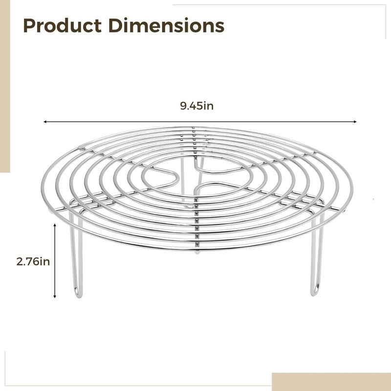 Sturdy Steamer Rack For Cooking, 304 Stainless Steel Stand, 24 Cm Height, Includes 4 Legs For Better Stability - Image 5