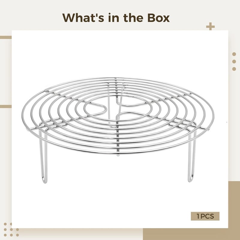 Sturdy Steamer Rack For Cooking, 304 Stainless Steel Stand, 24 Cm Height, Includes 4 Legs For Better Stability - Image 3