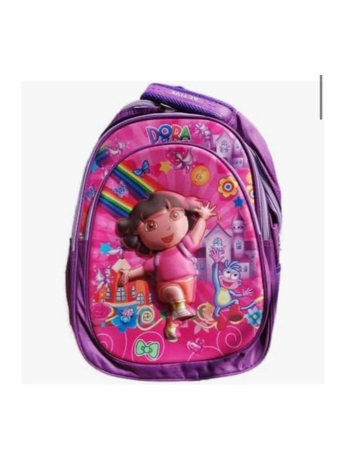 شنطة ظهر للمدرسة للاولاد والبنات برسومات ثلاثية الابعاد والوان انيقة وعصرية ورائعة، شنطة عالية الجودة بمقاس 18 بوصة (L) مع 4 جيوب رئيسية + 2 جيب جانبي شبكي للاقلام, ديسكو، متعدد الألوان - Image 1