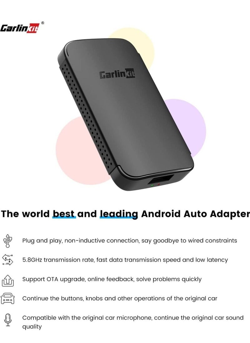 Carlinkit A2A Wireless Android Auto Adapter Excellent Stability Seamless Connection Easy Install Support Steering Wheel Controls Compatible With Factory Wired Android Auto Cars