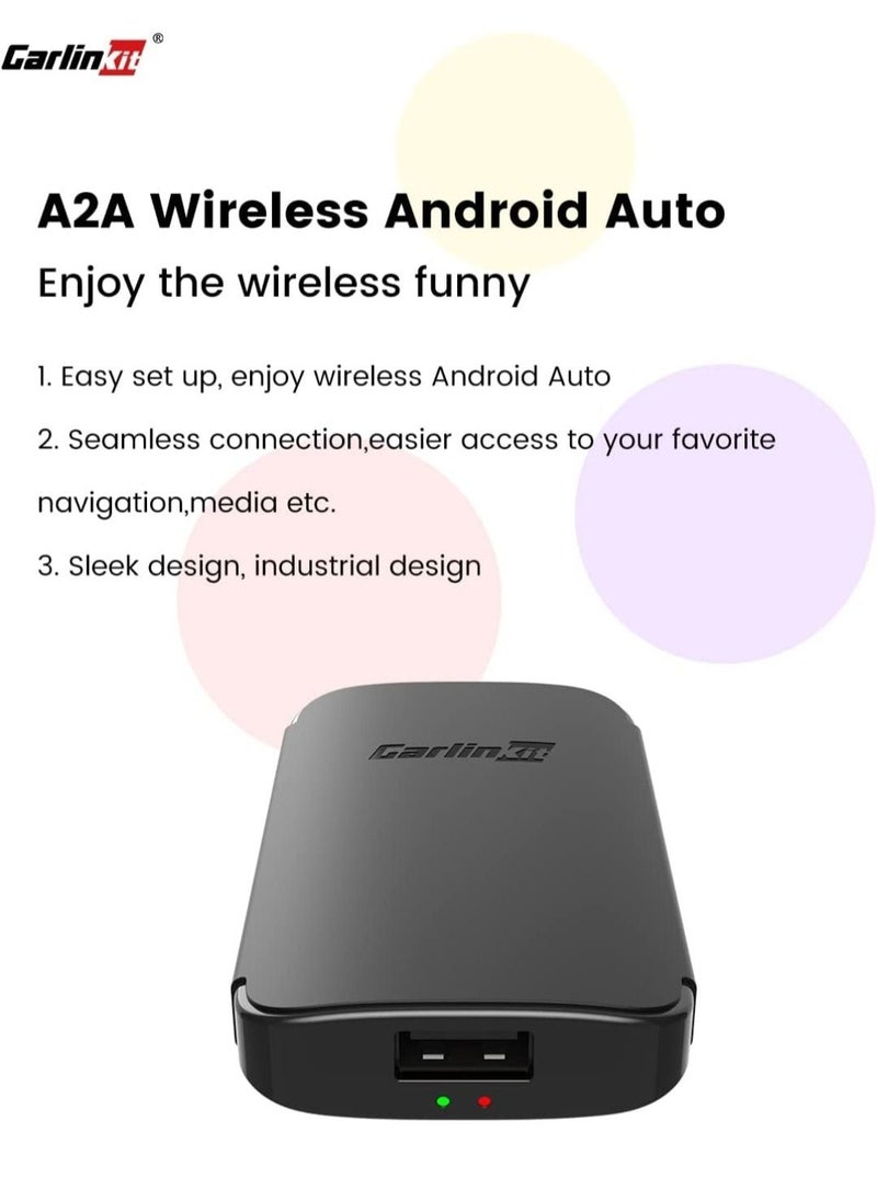 Carlinkit A2A Wireless Android Auto Adapter Excellent Stability Seamless Connection Easy Install Support Steering Wheel Controls Compatible With Factory Wired Android Auto Cars