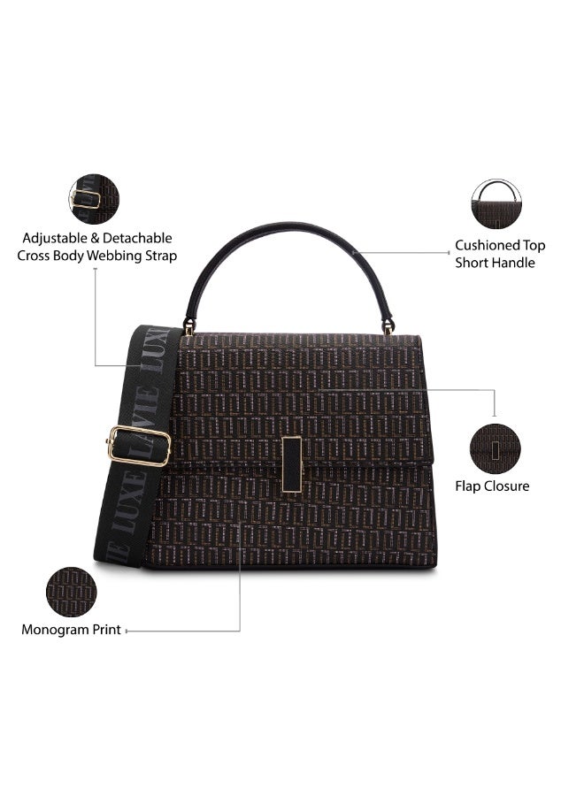 لافي حقيبة يد نسائية لوكس مونو إيبسي  سوداء - Image 3