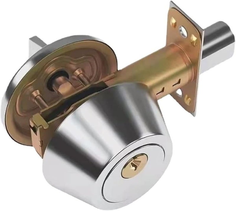 قفل ميتاليك مزلاجي بمفاتيح لأمان باب المنزل والمكتب، قطعة واحدة - Image 2