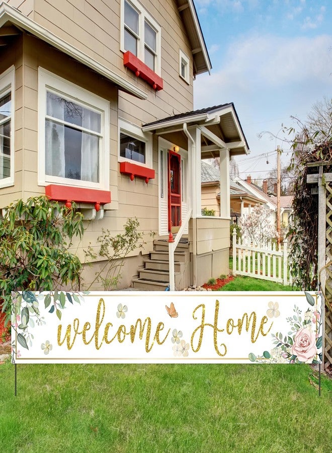 Helewilk Welcome Home Banner, Large Welcome Back Family Reunion Gathering Sign, Fabric Home Yard Porch Backdrop Banner, Military Homecoming Deployment Returning Party Supplies, 9.8 x 1.6 ft - Image 3