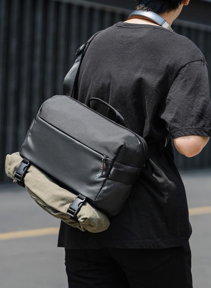 Explorer-T21 Laptop Messenger Shoulder Bag for 13 inch iPad Pro/Air, 13 inch MacBook Pro/Air, Minimalist Chest Crossbody Bag, Water-resistant Everyday Carry Pack for Business, Travel