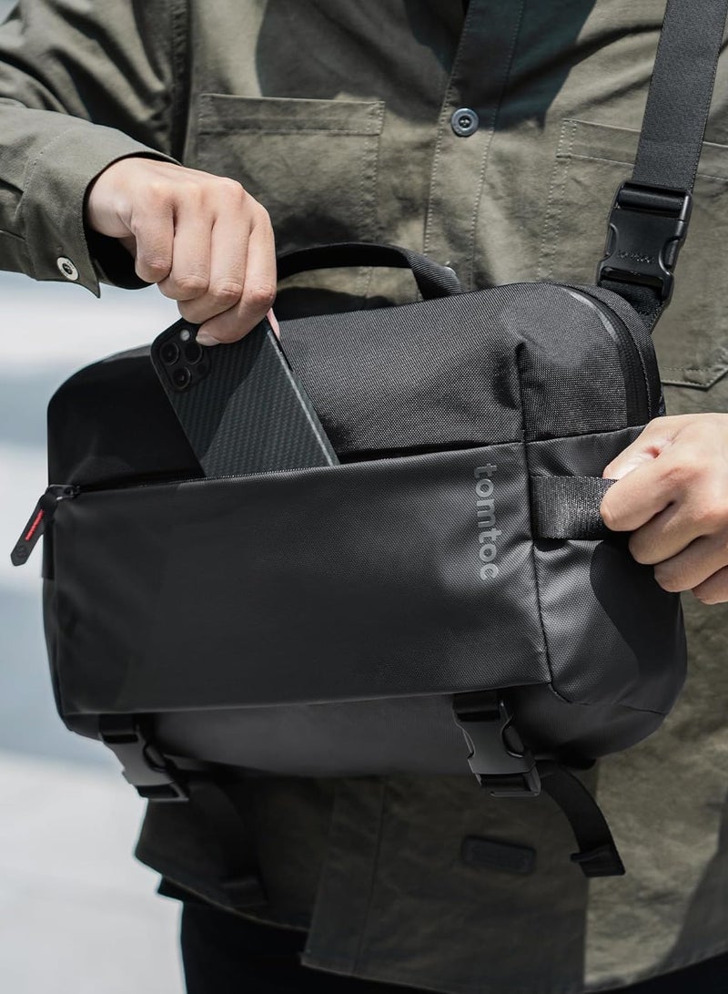 Explorer-T21 Laptop Messenger Shoulder Bag for 13 inch iPad Pro/Air, 13 inch MacBook Pro/Air, Minimalist Chest Crossbody Bag, Water-resistant Everyday Carry Pack for Business, Travel