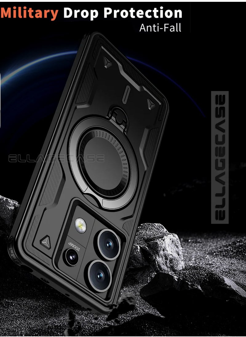 ELLAGECASE Protective Case with Ring for Xiaomi Redmi Note 13 Pro 5G / Poco X6 5G, Rugged Drop Protection, Horizontal and Vertical Stand Capability, Solid Camera Protection, Balanced Support, and Perfect Compatibility with Magnetic Accessories  - Image 3