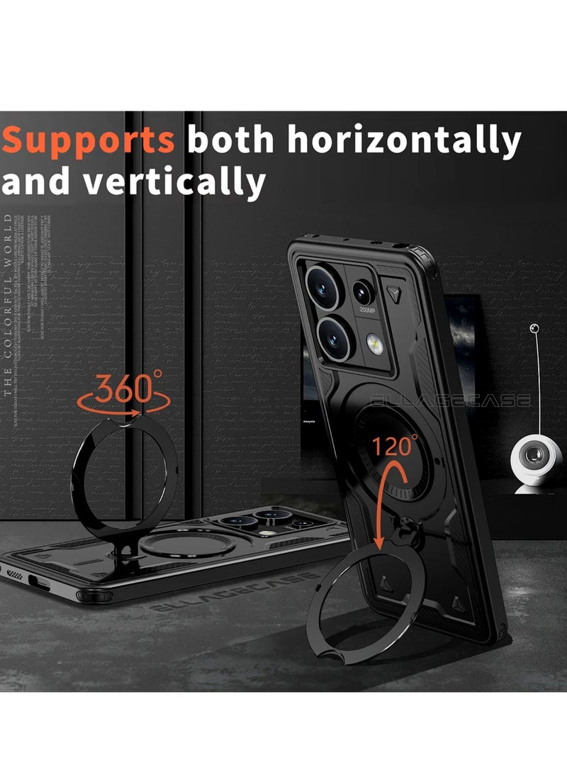 ELLAGECASE Protective Case with Ring for Xiaomi Redmi Note 13 Pro 5G / Poco X6 5G, Rugged Drop Protection, Horizontal and Vertical Stand Capability, Solid Camera Protection, Balanced Support, and Perfect Compatibility with Magnetic Accessories  - Image 4