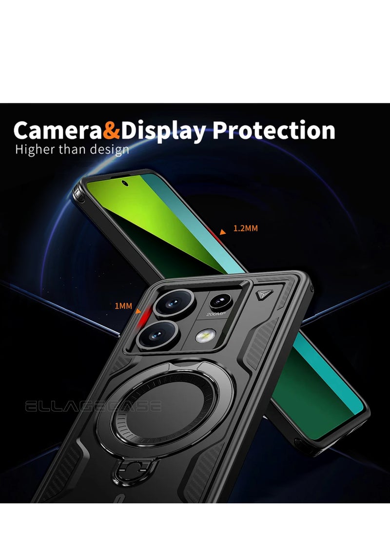 ELLAGECASE Protective Case with Ring for Xiaomi Redmi Note 13 Pro 5G / Poco X6 5G, Rugged Drop Protection, Horizontal and Vertical Stand Capability, Solid Camera Protection, Balanced Support, and Perfect Compatibility with Magnetic Accessories  - Image 5
