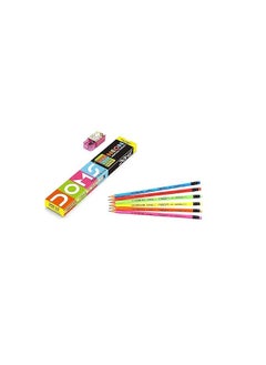 DOMS 12-Pieces Neon Super Dark Graphite Pencil Set  - Image 2