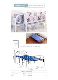 SMART HOME Foldable and adjustable single bed, heavy duty, with a metal steel bed frame and settings without tools, size 90 * 190cm  - Image 5